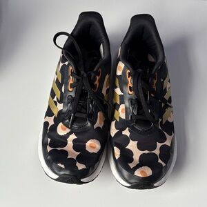 Adidas Floral Patterned Sneakers with Black and Beige Accents